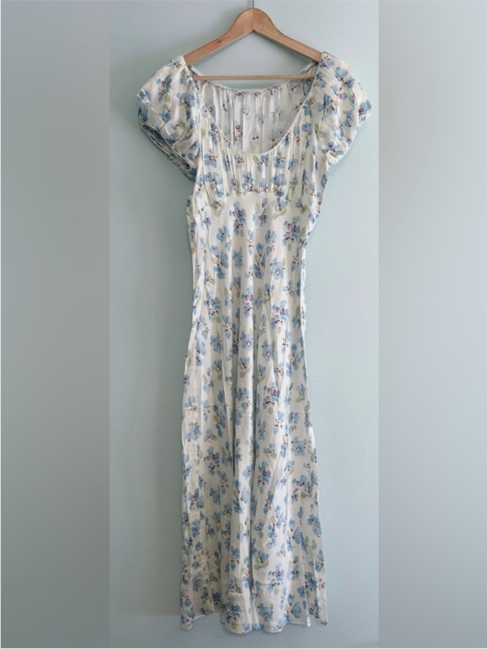 NWOT Doen Florencia Silk Midi Cottagecore Dress In Romantic Blue Floral Medium - Picture 7 of 15